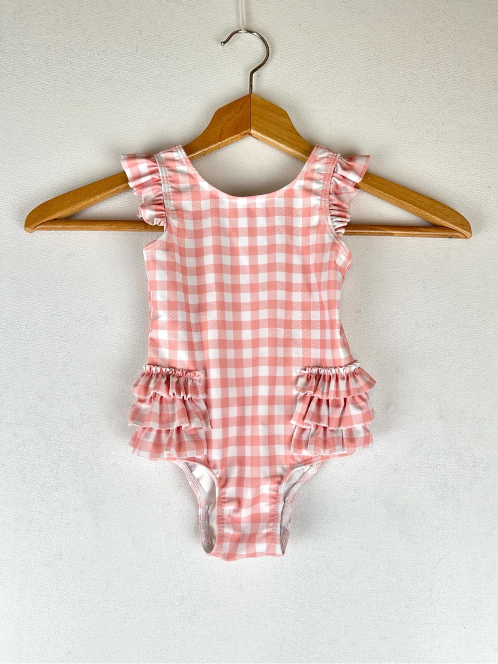 Tucker & Tate Nordstrom Gingham Ruffle 1Pc Swimsuit Pink Beach Pool Vacation